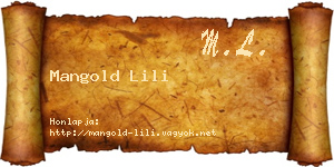 Mangold Lili névjegykártya